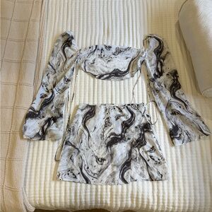 Lucy Paris Monochrome Marble Print Fabric